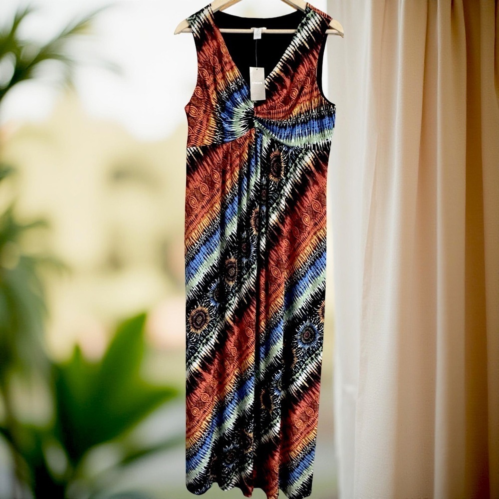 Chico's Colorful Patterned Midi Dress